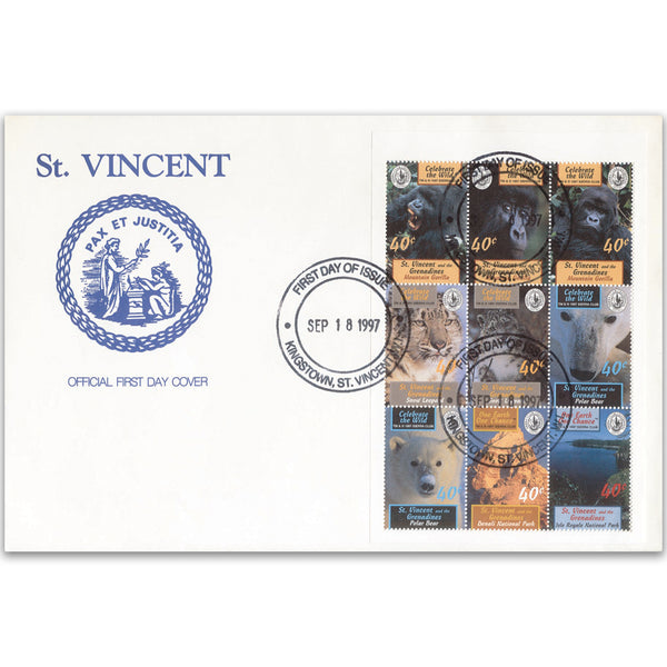 First Day Cover - Stamps. 1997 St Vincent & The Grenadines 'Celebrate the Wild'