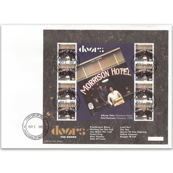 1997 St Vincent & The Grenadines - The Doors Album 'Morrison Hotel' Sheetlet of 8