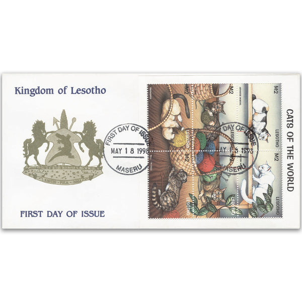 1998 First Day Cover - Cats of The World - Lesotho