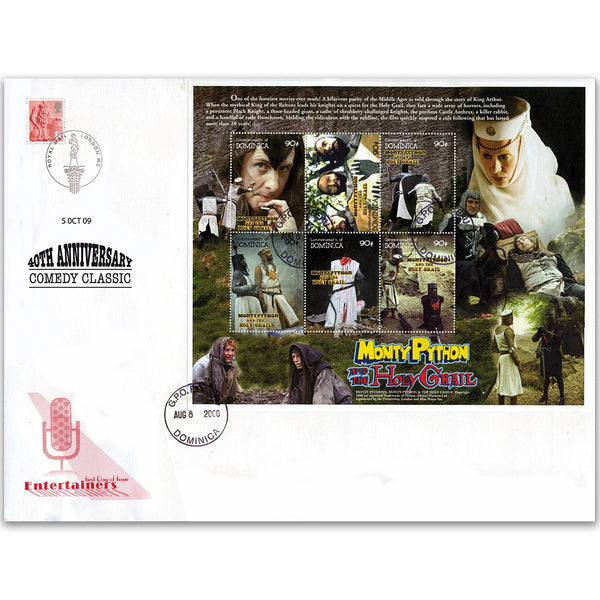 First Day Cover - Monty Python and the Holy Grail40th Anniversary 2000 - Miniature Sheet - Dominica