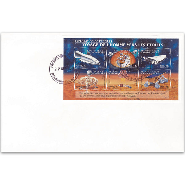 2000 First Day Cover - Space Exploration - Sheetlet - Madagascar