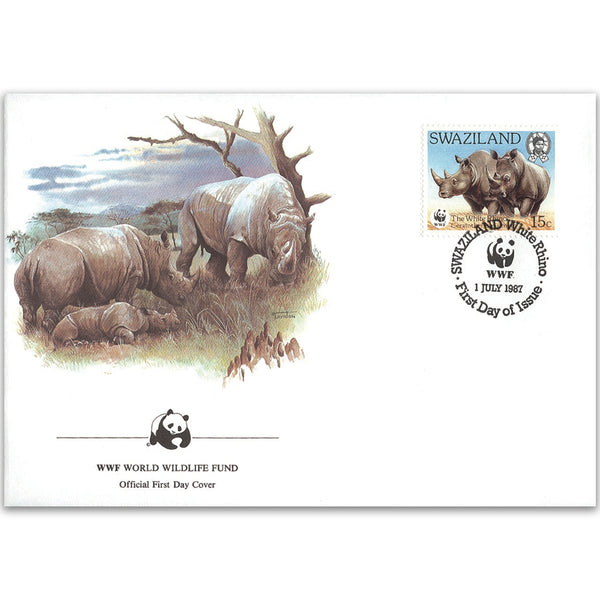 1987 Swaziland - White Rhino WWF Cover